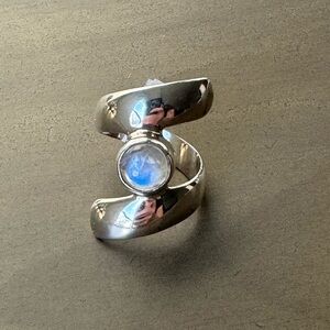 Lustrous Silver Moonstone Ring